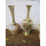 Two Royal Worcester blush ivory vases