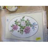Five Royal Worcester plaques, decorated with flowers, (four unmarked)