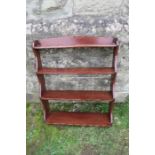 A mahogany waterfall set of shelves, width 25ins x height 31ins