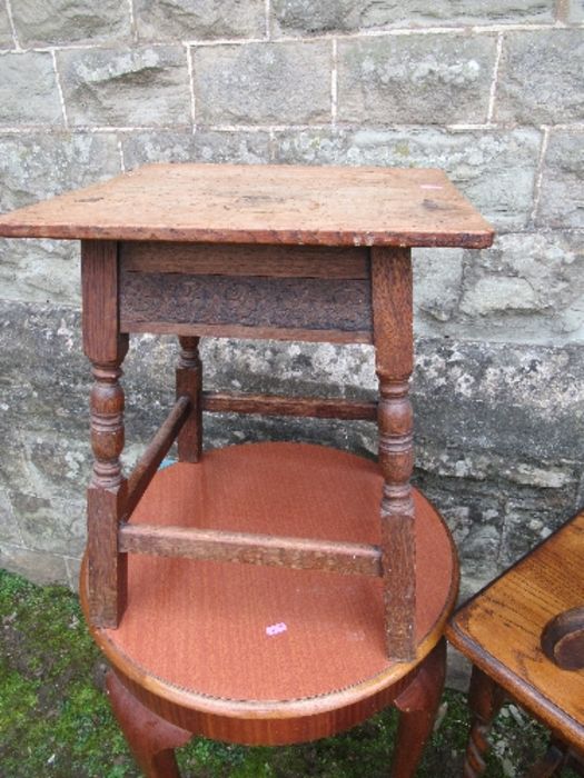 A collection of occasional tables, to include wine table, circular table, antique style trefoil - Image 4 of 6