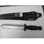 A British Navy issue Diver's Knife, John Nowill and Sons, Sheffield with NATO sheath