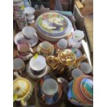 A box of china, to include collectors' plates, Royal Worcester jug, etc.