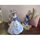 Two Royal Worcester figures, Alice and Cecilia, together with one other