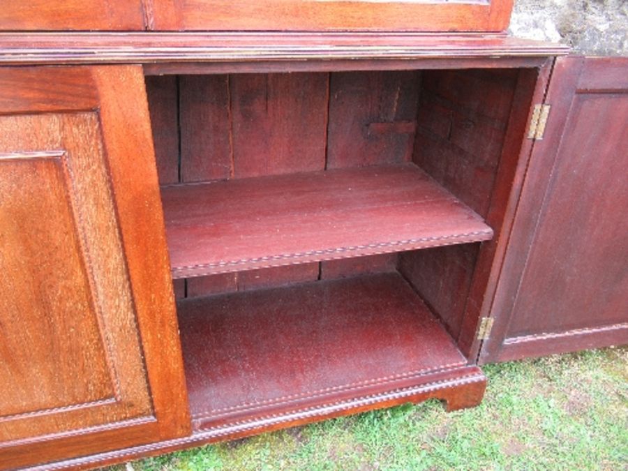 A 19th century glazed cabinet, with astragal glazed doors to top section, over two cupboard doors, - Image 4 of 4