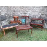 A collection of furniture to include coffee table, tea trolley, corner units (6)