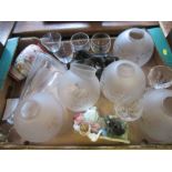 Three boxes of sundries to include glassware, pewter, metalware