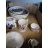A box of assorted china, to include Portmeirion, and 19th century examples