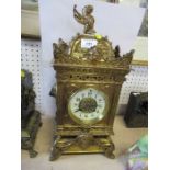 A gilt metal bracket clock