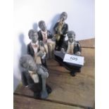 A five piece jazz band collection of figures