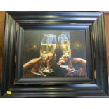 Fabian Perez, limited edition embellished canvas on board, For a Better Life con Champagne, 11.