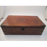 A 19th century mahogany writing slope, width 16ins