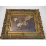 A 19th century oil on board, Sir John Gilbert, 'Falstaff' , tavern scene, 12ins x 16.5ins