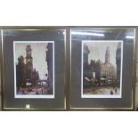Delaney, pair of limited edition, 138 / 650, prints, scenes of Manchester, signed in pencil