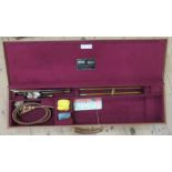 William Powell, a 12 gauge shotgun case, by Brady of Halesowen, 32.5ins x 9ins, containing various