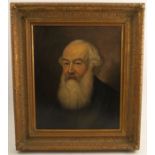 A 19th century oil on canvas, portrait of a bearded man, 16.5ins x 13.5ins