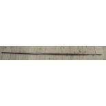 An African tribal hunting or fishing spear, with barbed piece, length 76ins