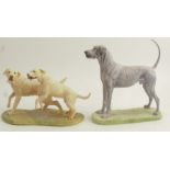 J Spouse, a resin model of two Labradors, height 6ins, together with a porcelain model of a Great