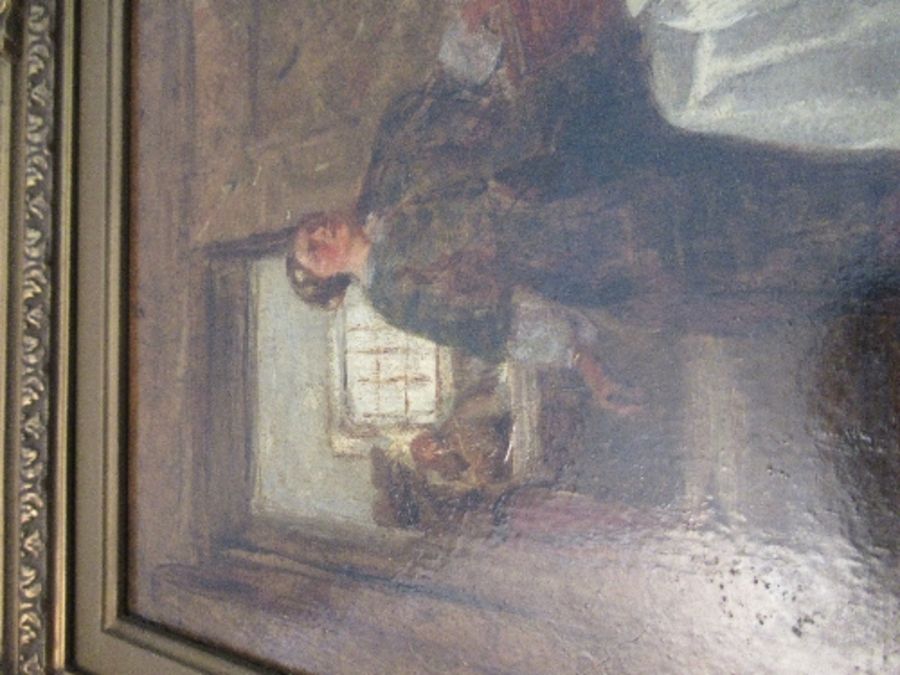 A 19th century oil on board, Sir John Gilbert, 'Falstaff' , tavern scene, 12ins x 16.5ins - Image 5 of 5