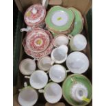 A box of china to include a Minton part service and a Grovesnor tea set