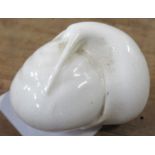 A Royal Worcester porcelain netsuke, modelled as a snail