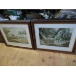 A set of four 19th style century hunting prints 12ins x 17ins