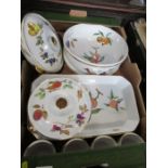 A box of Royal Worcester Evesham pattern china