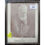 George Bernard Shaw, a signed photograph, framed, 8.5ins x 6.5ins