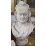 A 19th century Kerr & Binns Worcester bust, on socle base, af, height 11.5ins - Large chunk of the