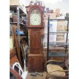 A 19th century mahogany cased long case clock, the painted dial decorated with the last supper and