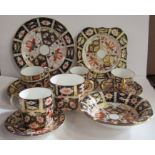 A collection of Royal Crown Derby Imari pattern porcelain, to include cups, saucers, plates, a bowl