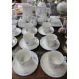 A Villeroy & Boch Vieux Luxembourg breakfast set, comprising coffee pot, large jug, small jug,
