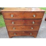 A 19th century mahogany chest of drawers, width 39ins, depth 19ins, height 36ins