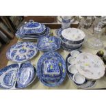 A collection of Spode Italian pattern serving dishes and other items