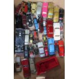 A collection of unboxed cars, predominantly Rollls Royce models, including Corgi, Polistil, Matchbox