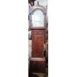 An Antique mahogany cased long case clock, the arched enamel dial marked J & R Noble Bath