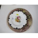 A Royal Worcester plate, decorated with fruit by H Aryton, diameter 10.5ins, together with another