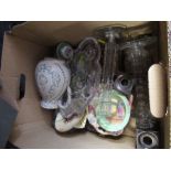 A box of china and glassware