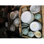 Two boxes of china, to include Denby ware, and Maidstone china