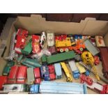 A collection of Dinky toys, including Foden lorries, fire engine, Corvette Stingray, etc.