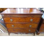 A 19th century mahogany chest of drawers, fitted with a brushing slide over three long drawers,