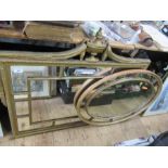 A gilt frame mirror, together with a similar oval example