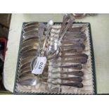 A boxed set of Swedish silver tea spoons together with loose spoons, each spoon engraved or