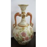 A Royal Worcester blush ivory vase, shape number 871, height 11.5ins