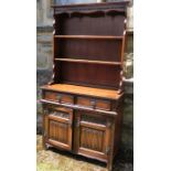 A 20th century oak dresser, 36ins x 17ins, height 69ins