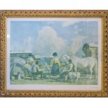A signed A J Munnings print 16ins x 22ins, together with another Munnings print entitled Gypsy Live,