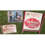 A Lyon’s Extract Coffee & Chicory Sold Here enamel shop sign, together with a Mcvitie’s