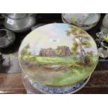 Eight Royal Worcester plates, to include Oystermouth Castle and Arundel Castle