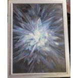 Peter A Panau, oil on board, Diamond Flower, 18ins x 13ins