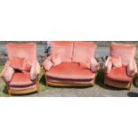 An Ercol golden dawn renaissance three piece suite, with loose cushions, no fire labels