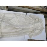 Two Victorian christening gowns, together with a bonnet, and a modern bonnet